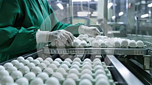 The worker handling eggs.AI generated image