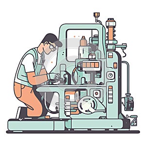 worker repair machinery