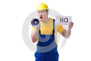 Worker responding negatively no isolated on white
