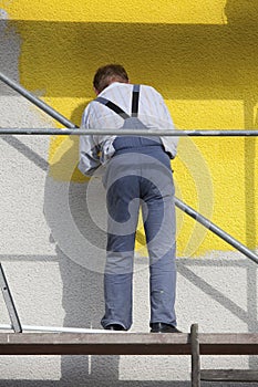 Worker on scaffold