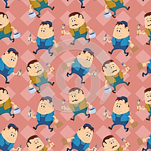 Worker, seamless pattern