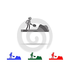 worker with a shovel icon. Elements of people profession in multi colored icons. Premium quality graphic design icon. Simple icon