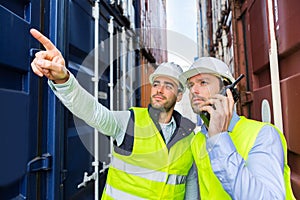 Worker shows to supervisor security system setting up