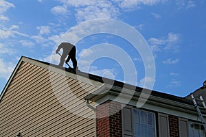 Roofer Working Silhouette photo