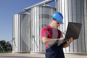 Worker in silo company
