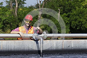 Worker smile after valve inspection