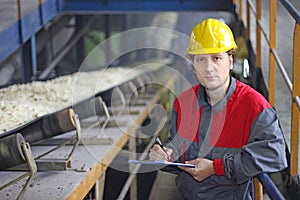 Worker in sugar refinery