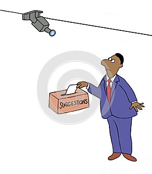 African American worker is under surveillance