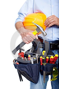 Worker with a tool belt.