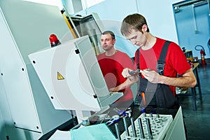 Worker at tool workshop