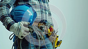 The worker with toolbelt. AI generated