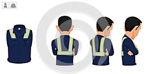 worker with uniform on white background