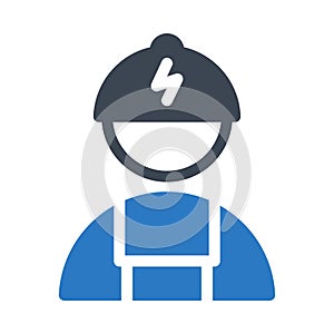Worker vector glyph color icon