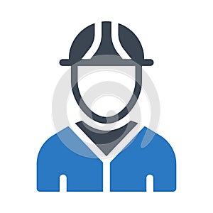 Worker vector glyph color icon