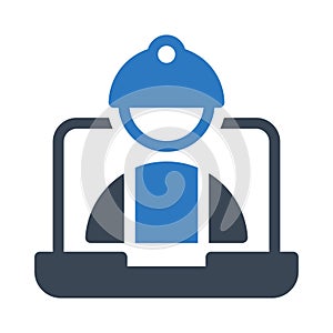 Worker vector glyph color icon
