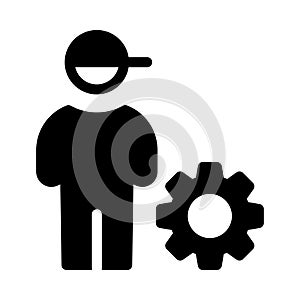 Worker vector glyph flat  icon