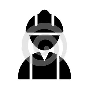 Worker vector glyph flat icon
