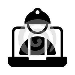 Worker vector glyph flat icon