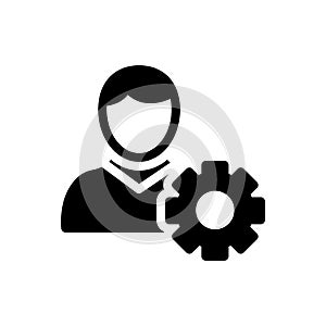 Worker vector glyph flat icon