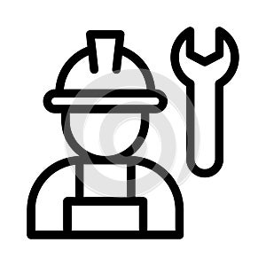 Worker vector thin line icon