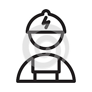 worker vector thin    line icon