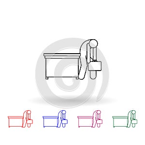 The worker is very tired multi color icon. Simple thin line, outline vector of people in the work icons for ui and ux, website or