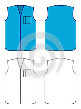 Worker waistcoat with zipper and pocket photo