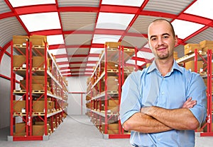 Worker in warehouse