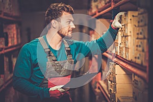 Worker on a warehouse