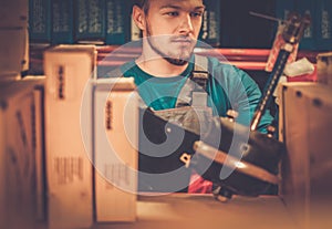 Worker on a warehouse