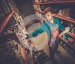 Worker on a warehouse