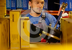 Worker on a warehouse