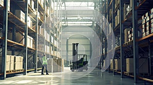 A worker in a warehouse.AI generated image