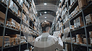 A Worker in the Warehouse. AI generated