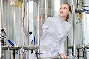 Worker at a water factory