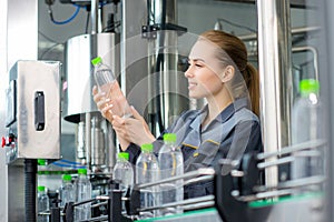 Worker at a water factory photo