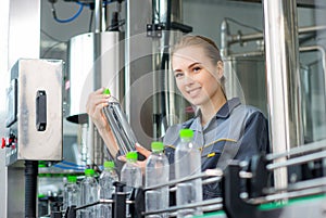 Worker at a water factory