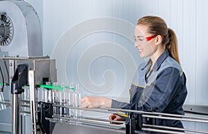 Worker at a water factory photo