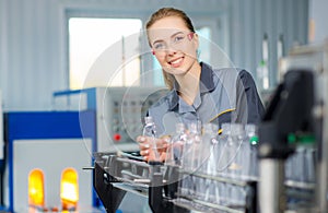 Worker at a water factory photo