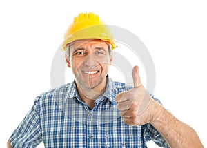 Worker wearing hard hat