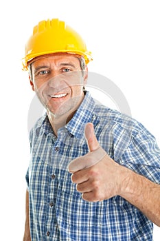 Worker wearing hard hat