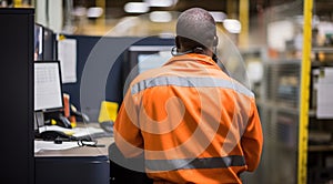 hard worker in the factory, worker in working place, security worker at the work, close-up of a worker, industrial worker at work