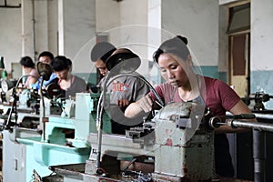 Worker working in chinese factory