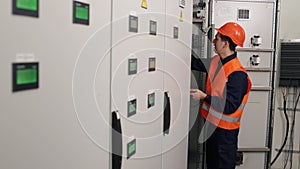 Worker working, Control panel, Panel inspection