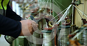 Worker working in rope making industry 4k