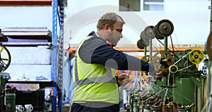 Worker working in rope making industry 4k