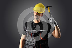Worker with yellow helmet