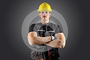 Worker with yellow helmet