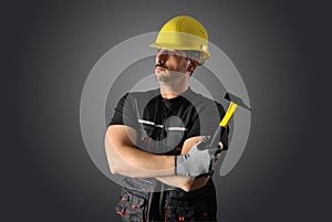 Worker with yellow helmet