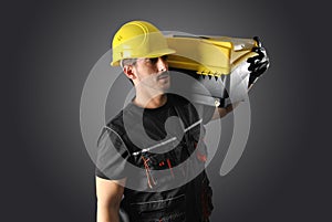 Worker with yellow helmet